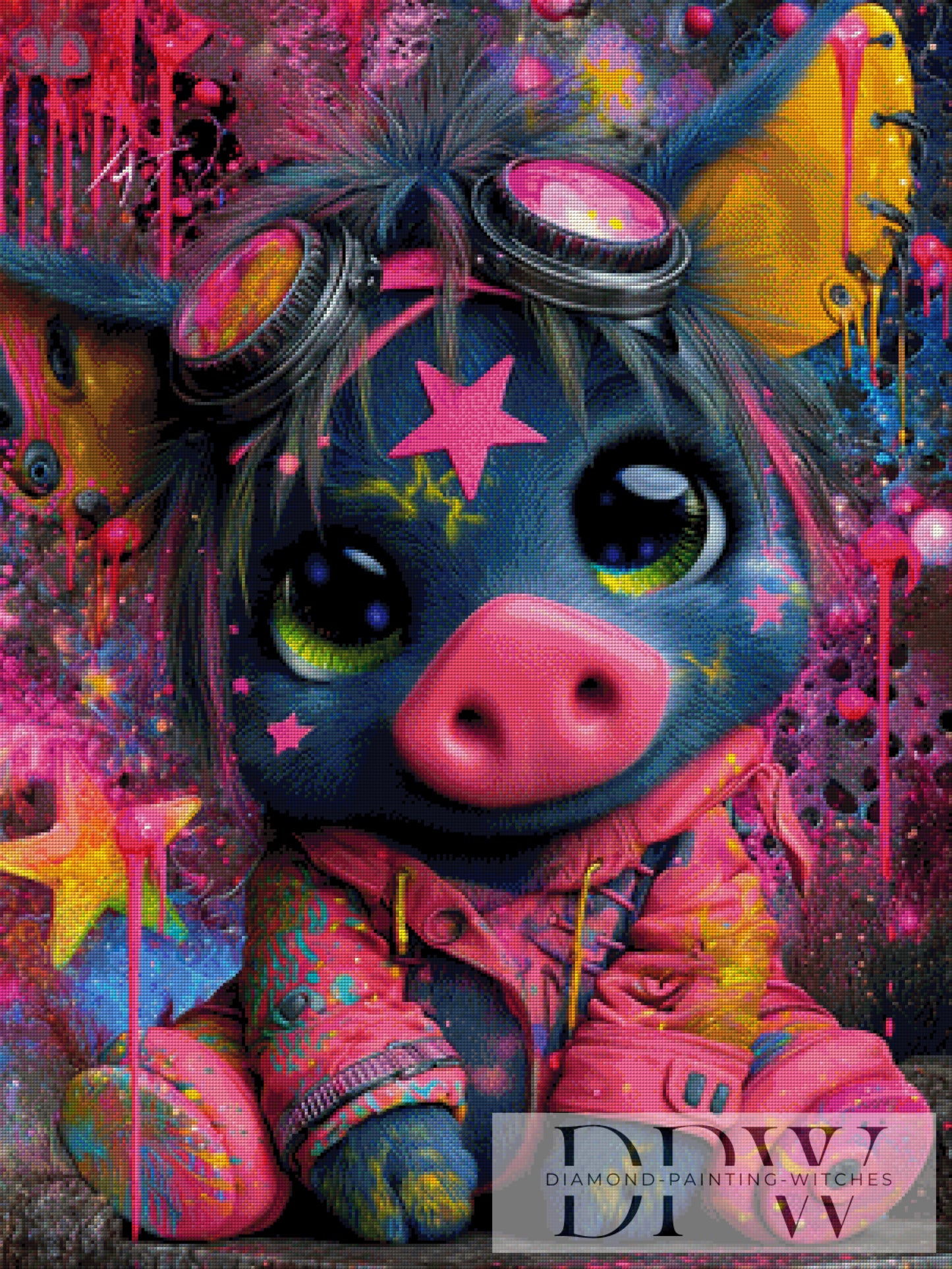 Starburst Piggy by Elly_A.I. 75x100cm mit 330 Farben DPW-5048