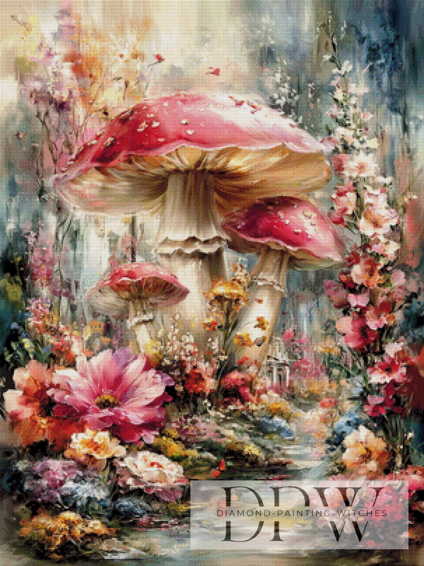 Mushroom bloom by CleoDora 75x100cm mit 300 Farben DPW-6213