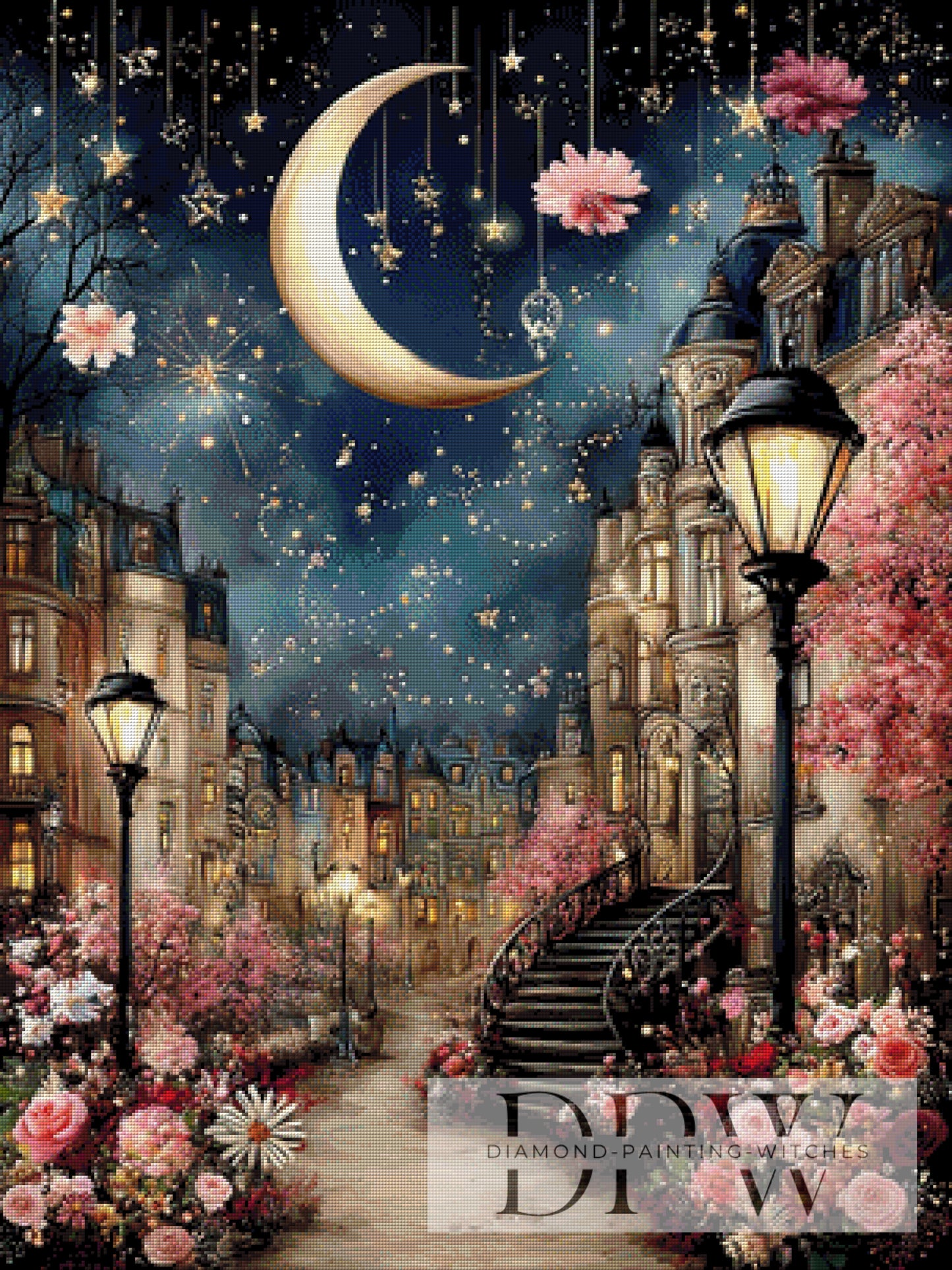 Starlit Blossom Court by CleoDora 75x100cm mit 240 Farben DPW-5065