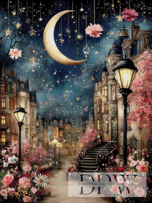 Starlit Blossom Court by CleoDora 75x100cm mit 240 Farben DPW-5065