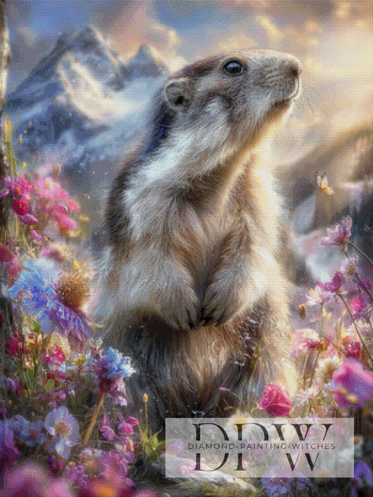 Murmel in den Bergen by Maggie 75x100cm mit 270 Farben DPW-5074