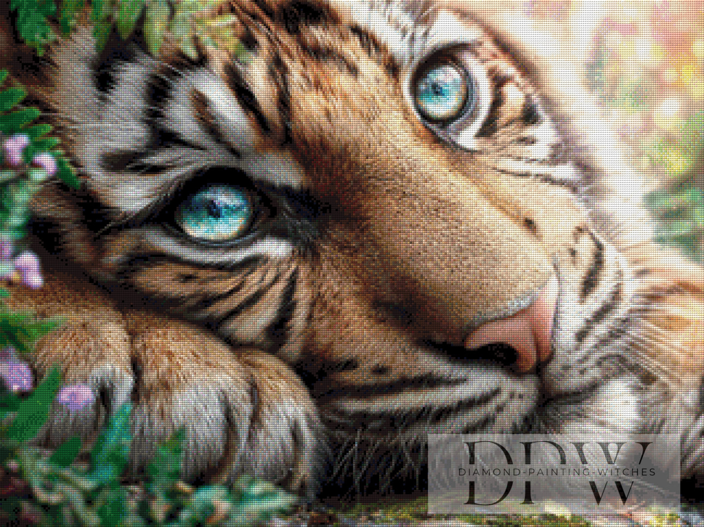 Stille im Tigerblick by Elly_A.I. 80x60cm mit 230 Farben DPW-5088