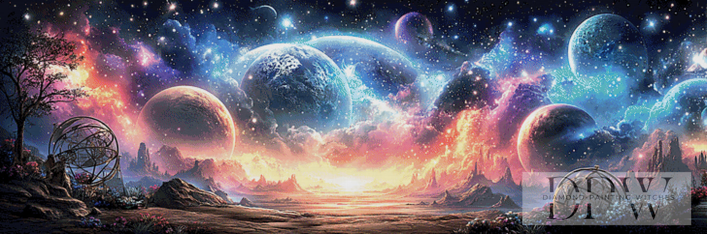 Kosmische Sphären by ellufija 180x60cm mit 230 Farben DPW-5093