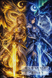 Wolfdragon Sisters by Elly_A.I. mit 220 Farben