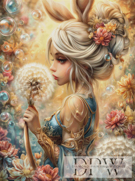 Dandeliongirl by Sweet_Loco_AI 75x100cm mit 220 Farben DPW-5191