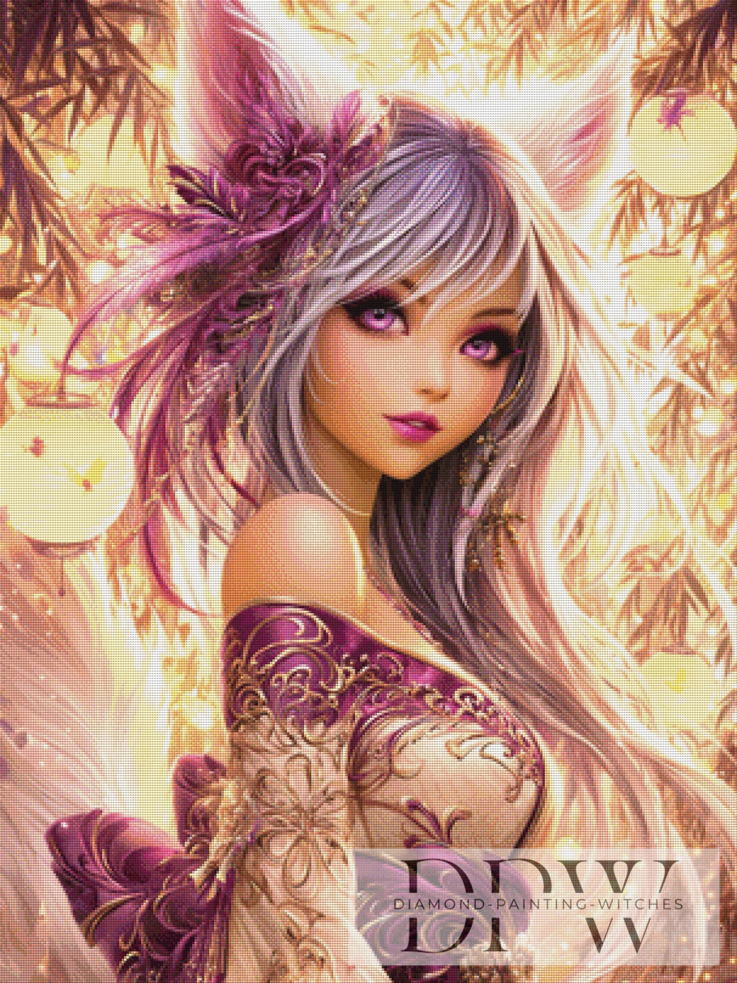 Wächterin der goldenen Blüten by Sweet_Loco_AI 75x100cm mit 170 Farben DPW-5195