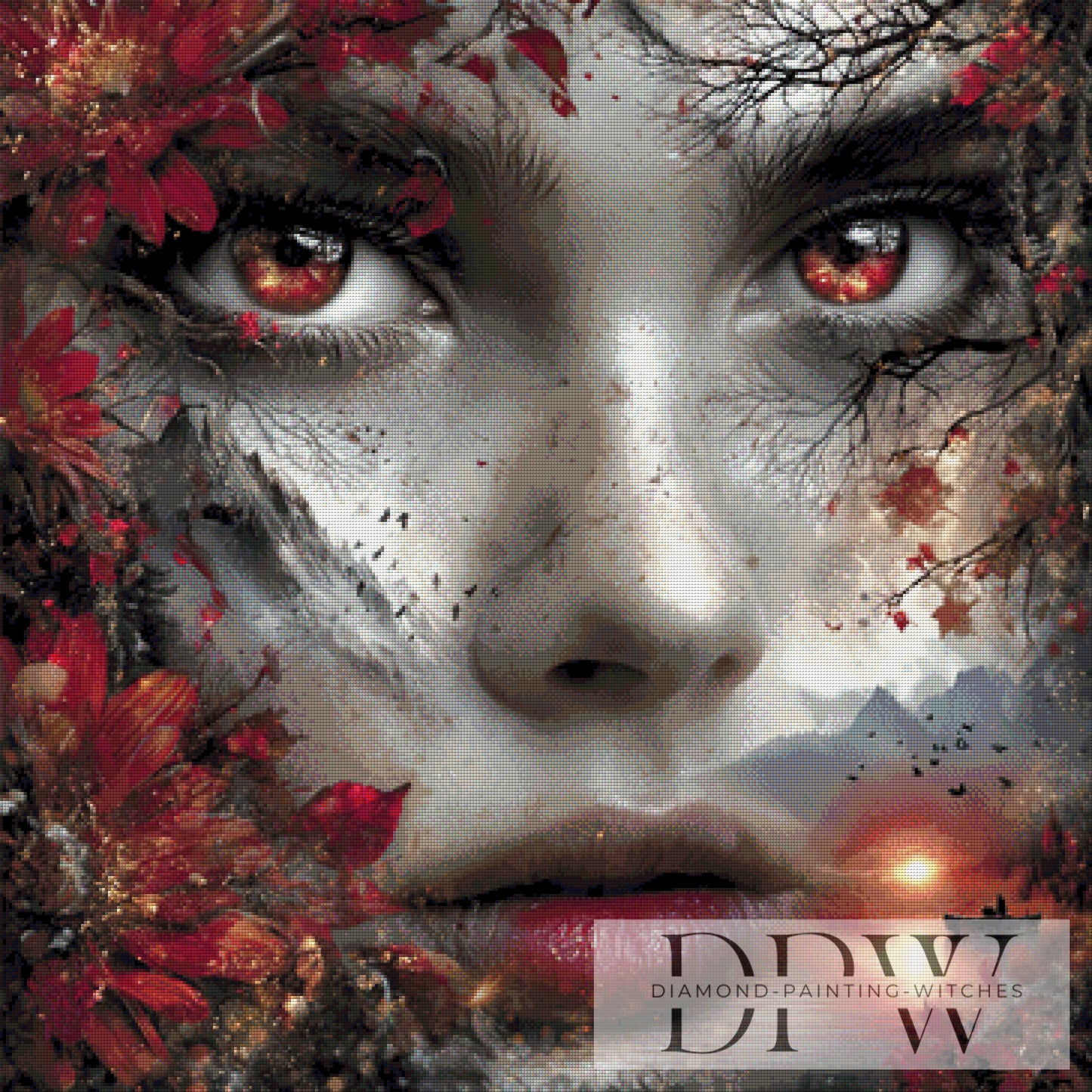 In den Bergen Zuhause by CreatiVart 90x90cm mit 160 Farben DPW-5214