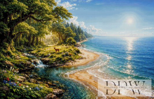 Idyllic Coastline by Pixxel Pics 140x90cm mit 260 Farben DPW-5228