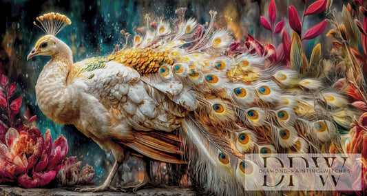 Prächtiger Pfau by QN 150x80cm mit 320 Farben DPW-5234