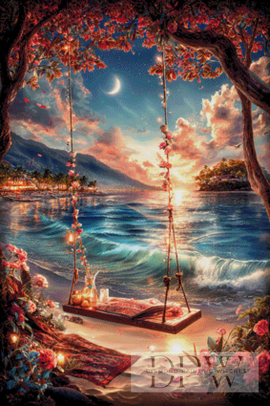 Abend im Paradies by ellufija 70x105cm mit 290 Farben DPW-5257