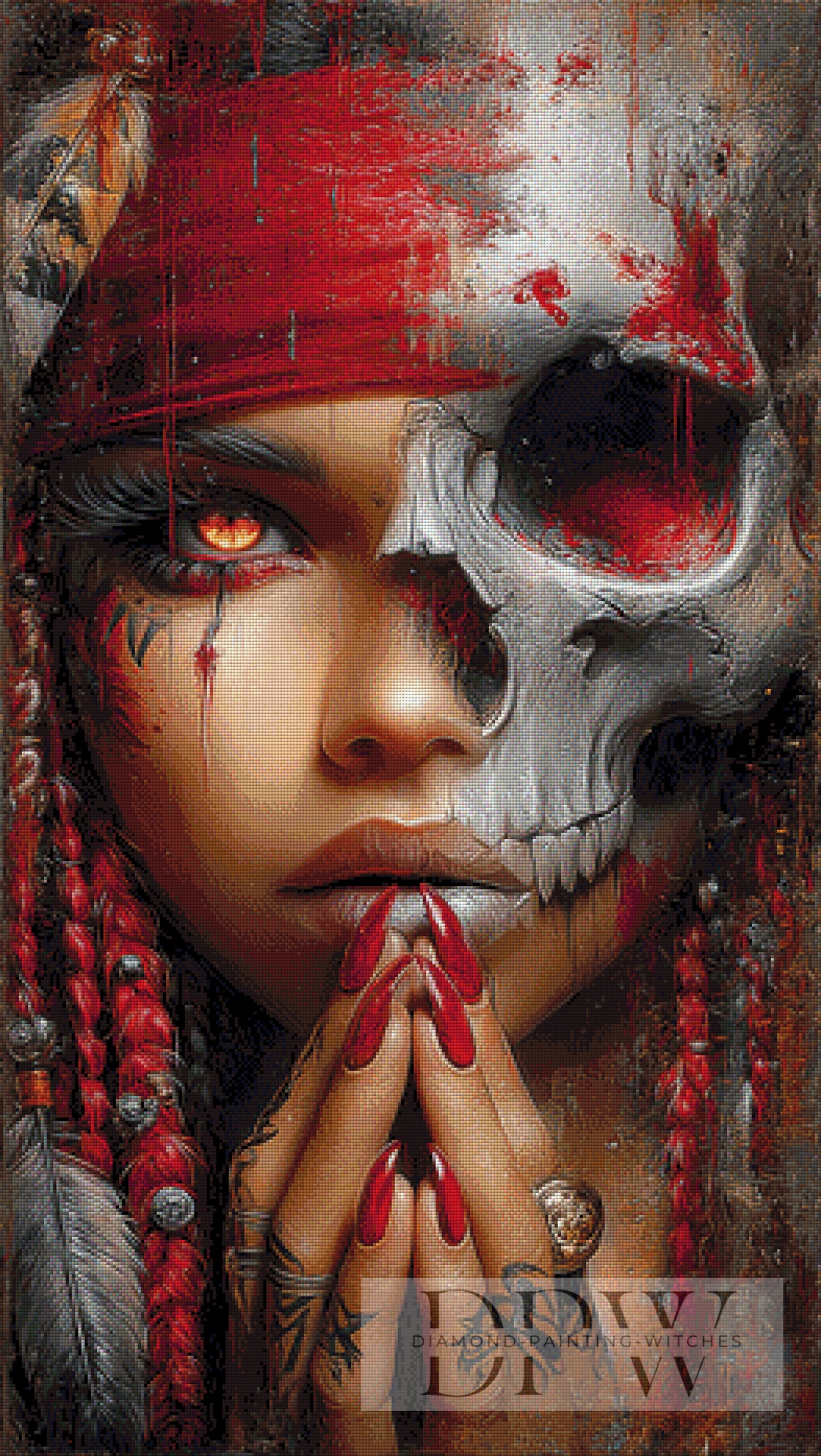 Lady Skullface by Elly_A.I. 65x115cm mit 180 Farben DPW-5259
