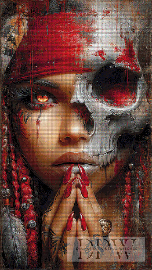 Lady Skullface by Elly_A.I. 65x115cm mit 180 Farben DPW-5259