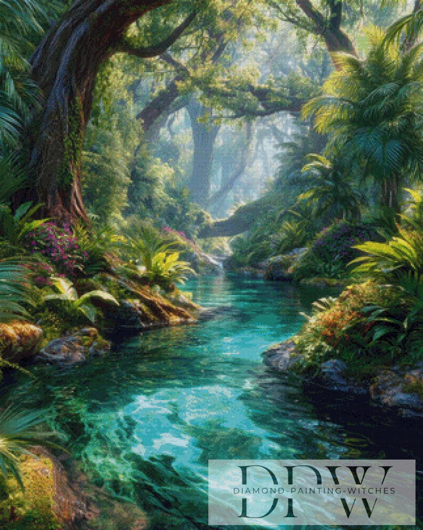 Irgendwo im Regenwald by Elly_A.I. 80x100cm mit 240 Farben DPW-5266
