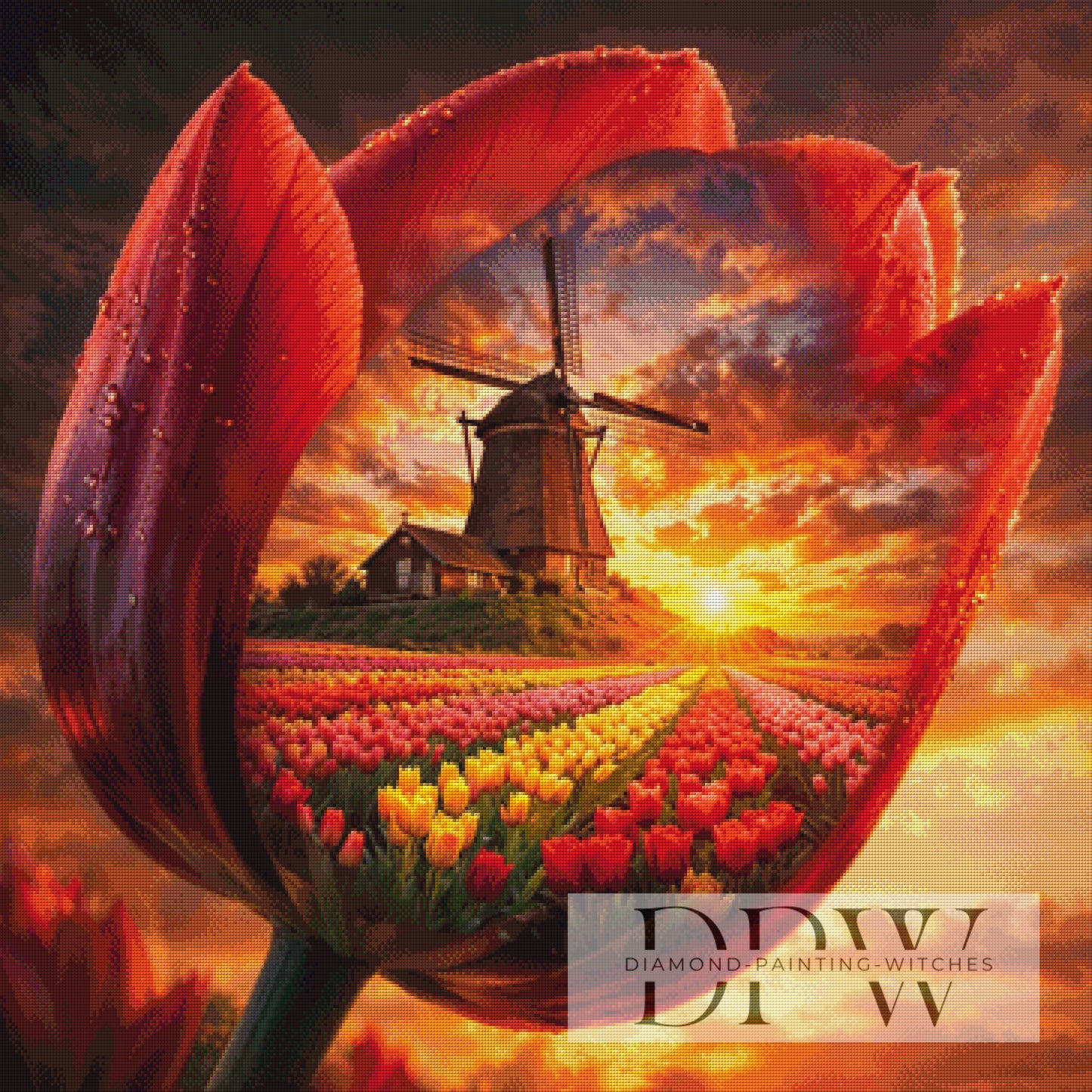 Holland in der Tulpe by Pixxel Pics 90x90cm mit 170 Farben DPW-5279