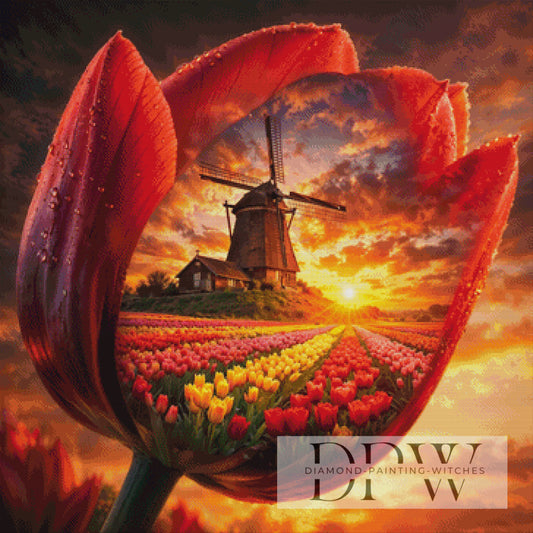 Holland in der Tulpe by Pixxel Pics 90x90cm mit 170 Farben DPW-5279