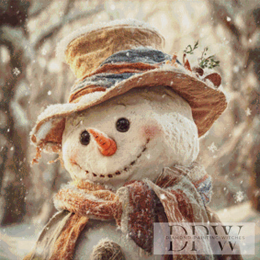 Schneemann by Lisa Morgan 70x70cm mit 140 Farben DPW-527