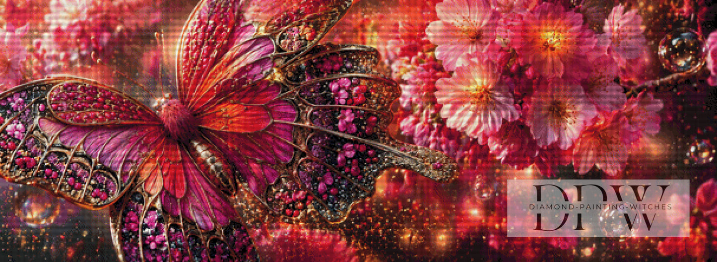 Larissas Kirschblütenschmetterling by theA.art 150x55cm mit 250 Farben DPW-5282
