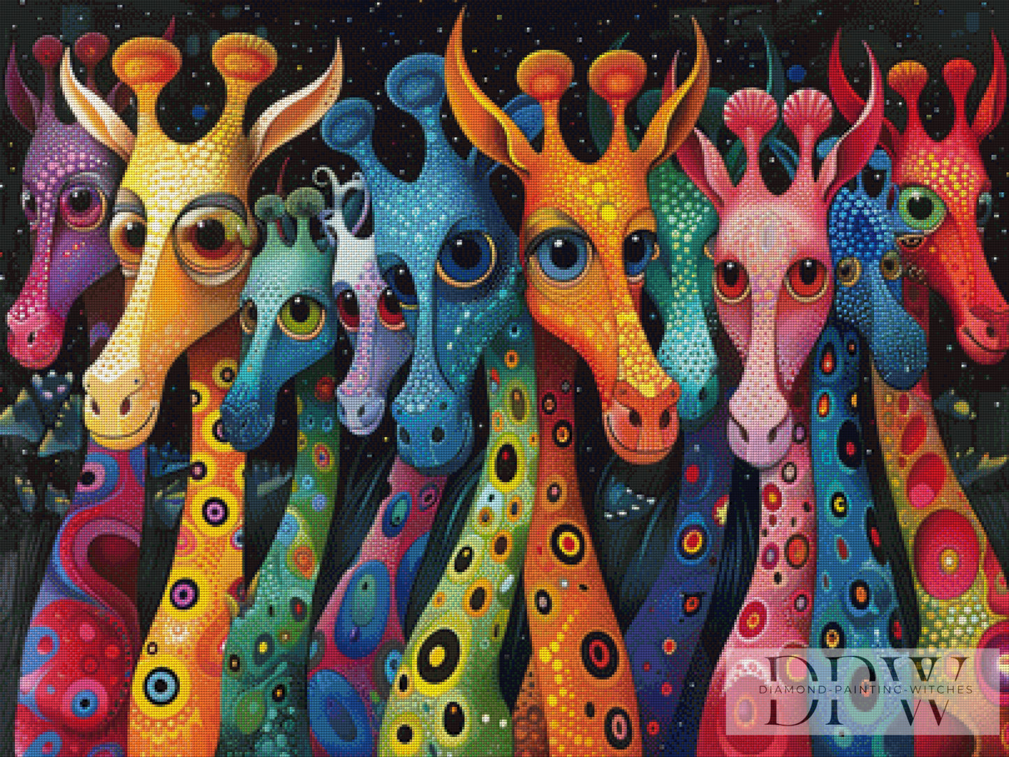 Festival Giraffen by Pixxel Pics 100x75cm mit 420 Farben DPW-540