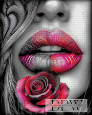 Rosenrote Lippen by theA.art mit 160 Farben