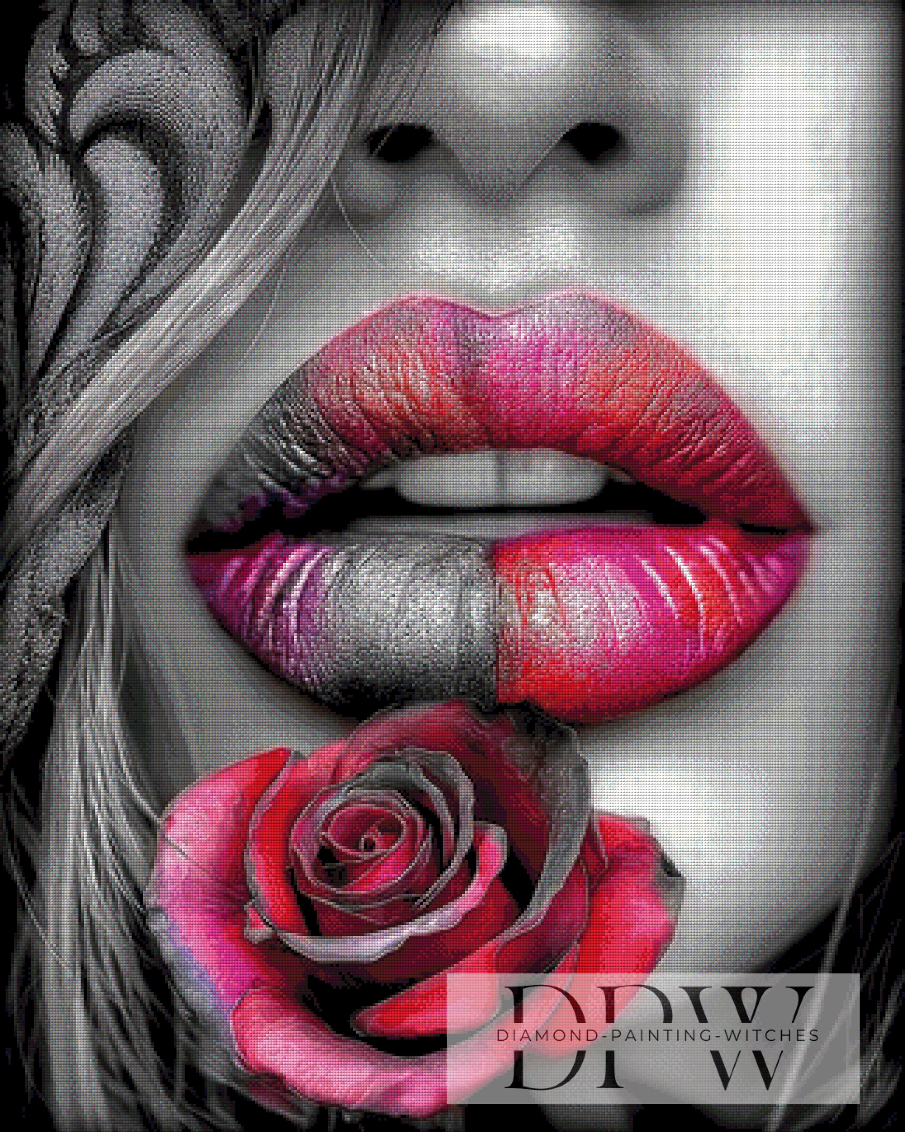 Rosenrote Lippen by theA.art mit 160 Farben