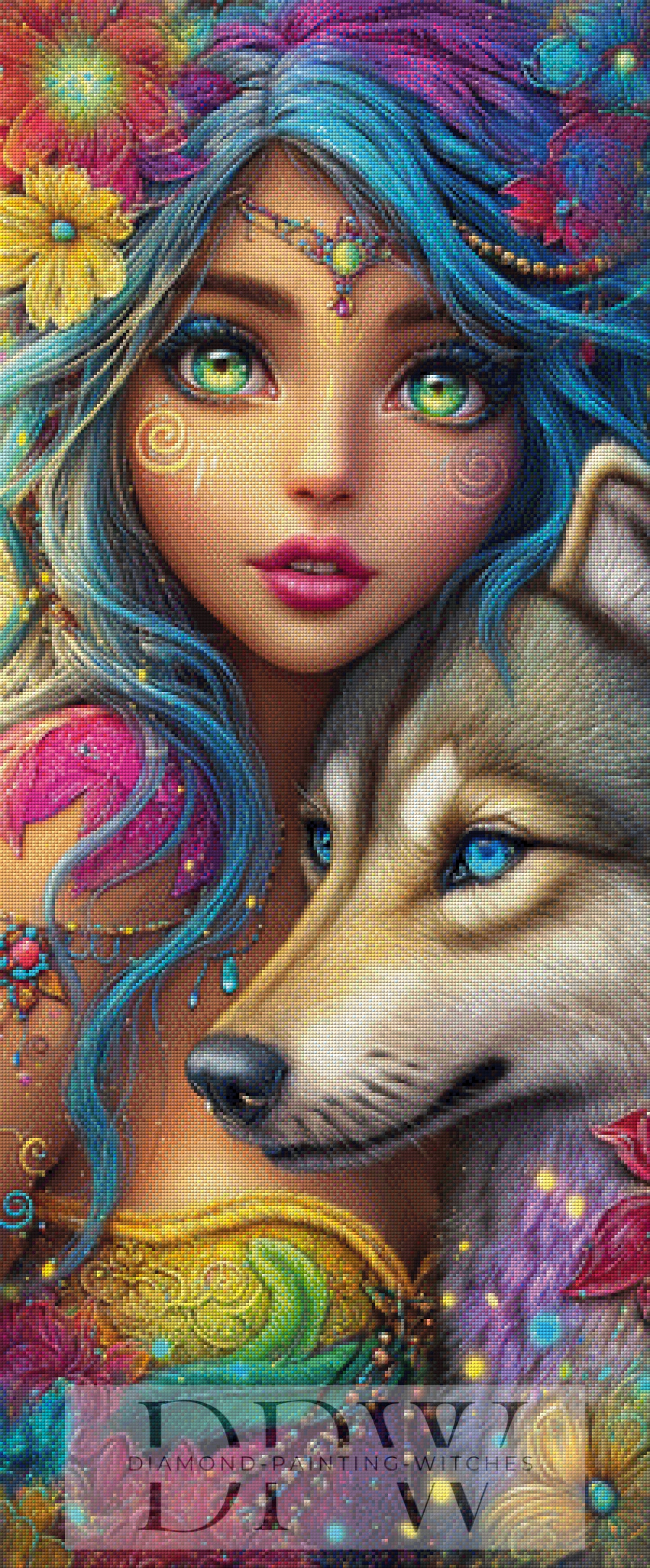 Wolfsflüstern by Elly_A.I. 50x120cm mit 380 Farben DPW-6009