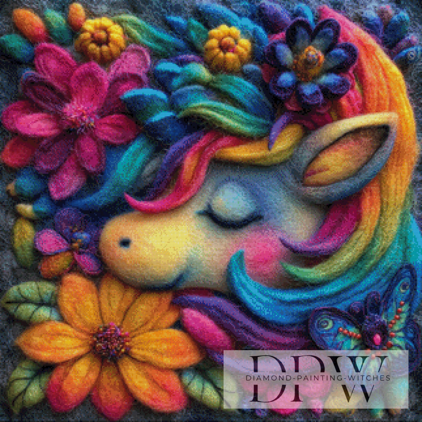 Filzpferdchen by Elly_A.I. 80x80cm mit 320 Farben DPW-6019