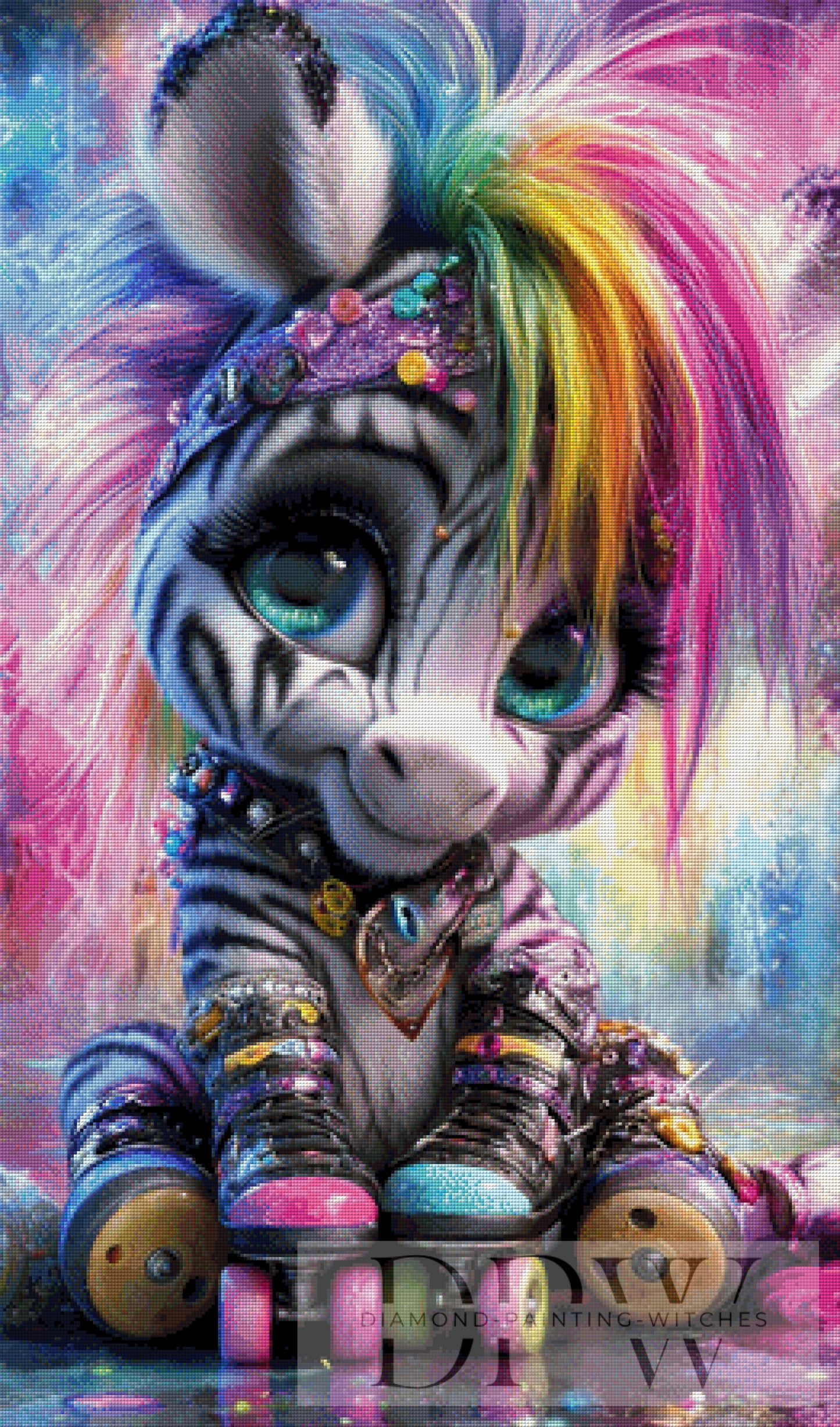 Rollschuh Punkzebra by Elly_A.I. 65x110cm mit 370 Farben DPW-6030