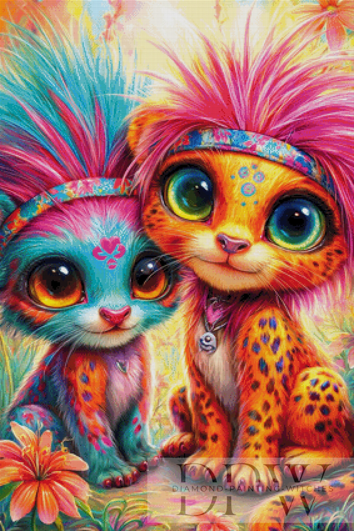 Raver Miezen by Elly_A.I. 70x105cm mit 447 Farben DPW-6036