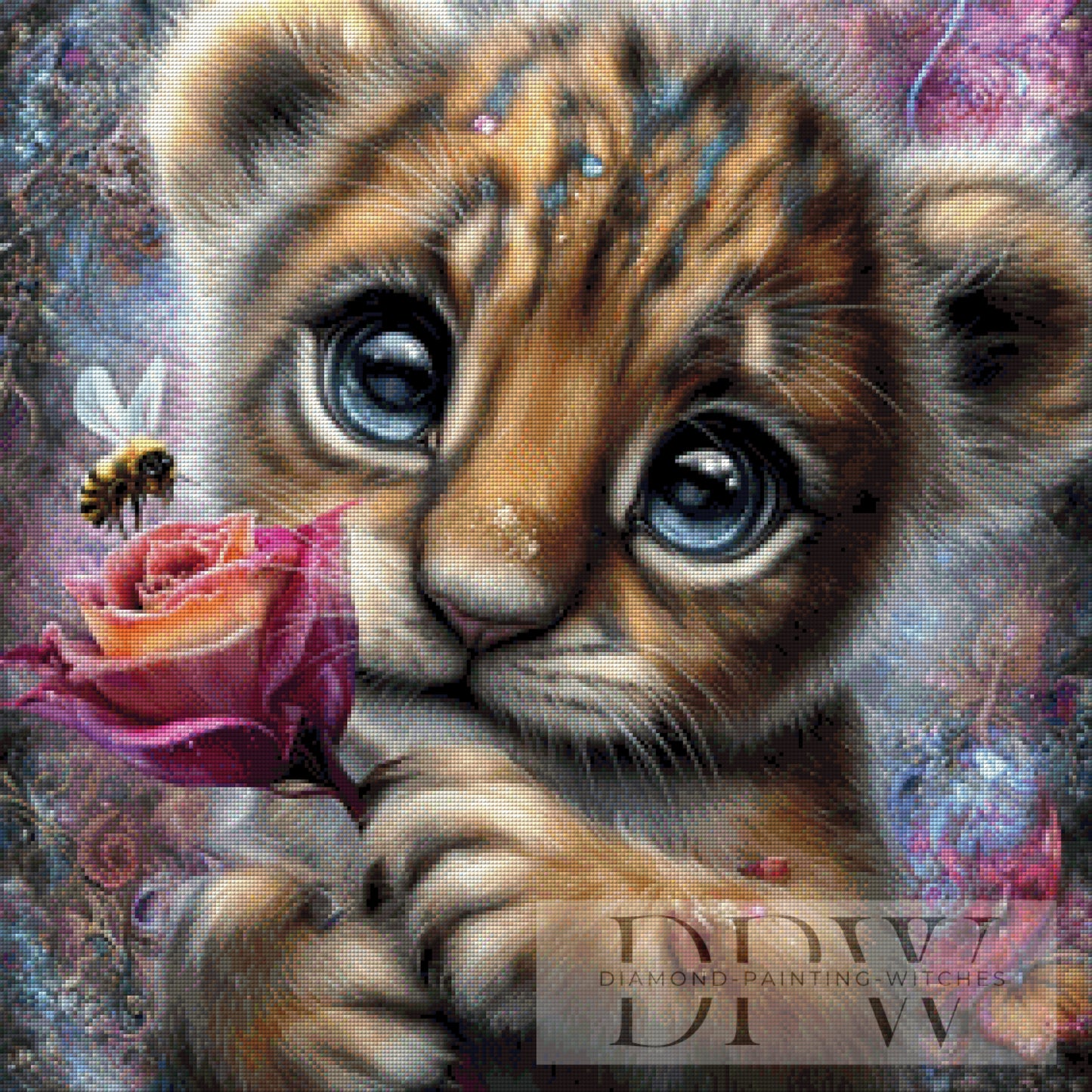 Duft im Tigerblick by Elly_A.I. 70x70cm mit 220 Farben DPW-6043