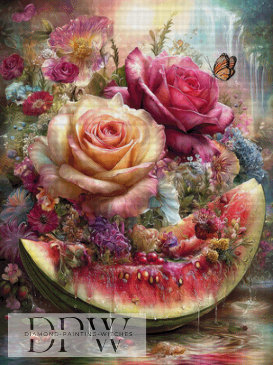 Rosenparadies by CleoDora 75x100cm mit 320 Farben DPW-6054