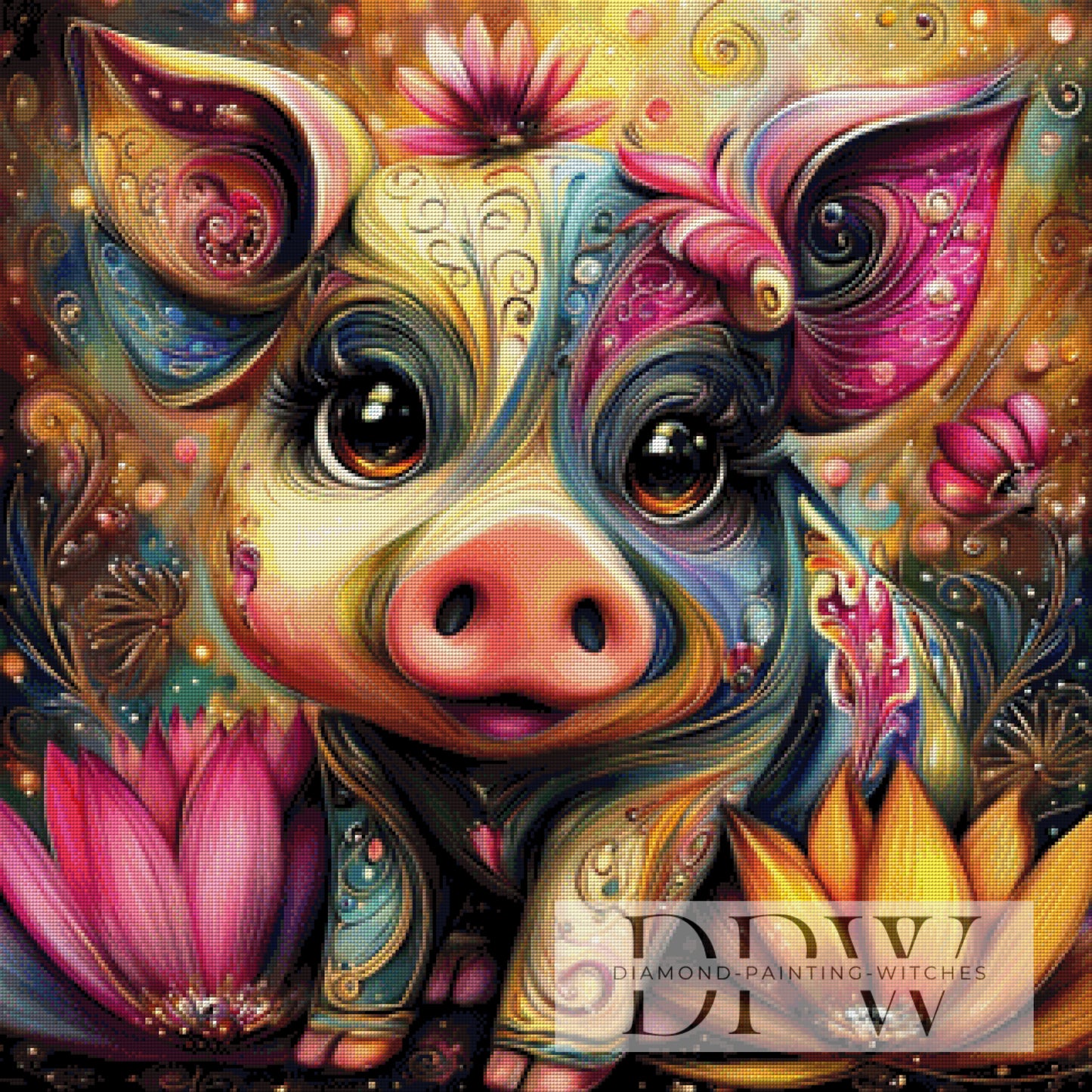 Goldie by CleoDora 80x80cm mit 340 Farben DPW-6057