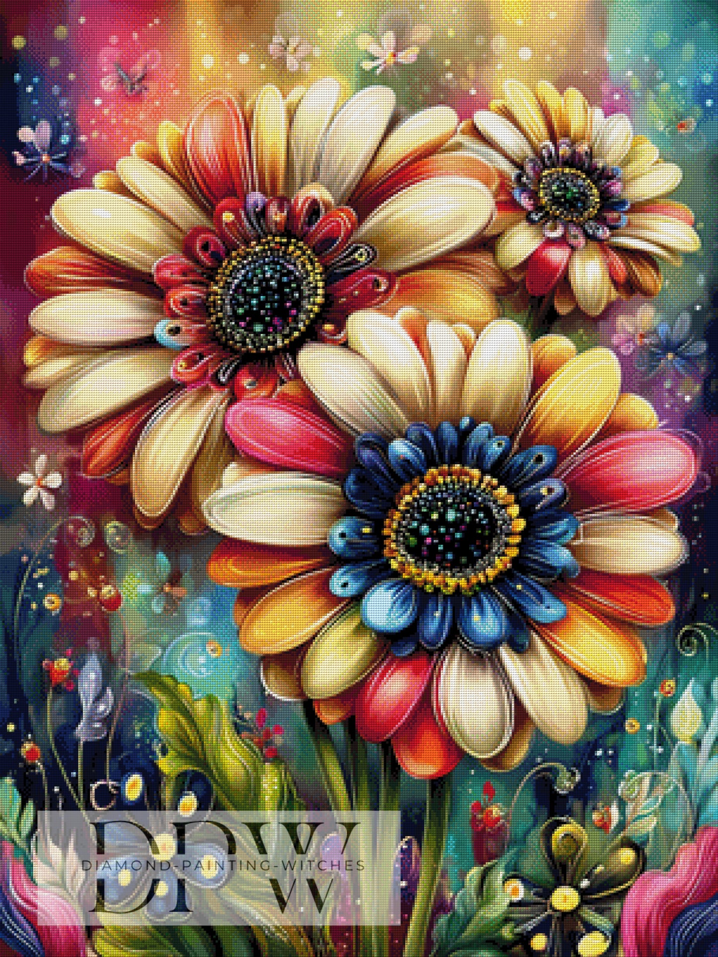 Konfetti Gerbera by theA.art 75x100 410 Farben DPW-6061