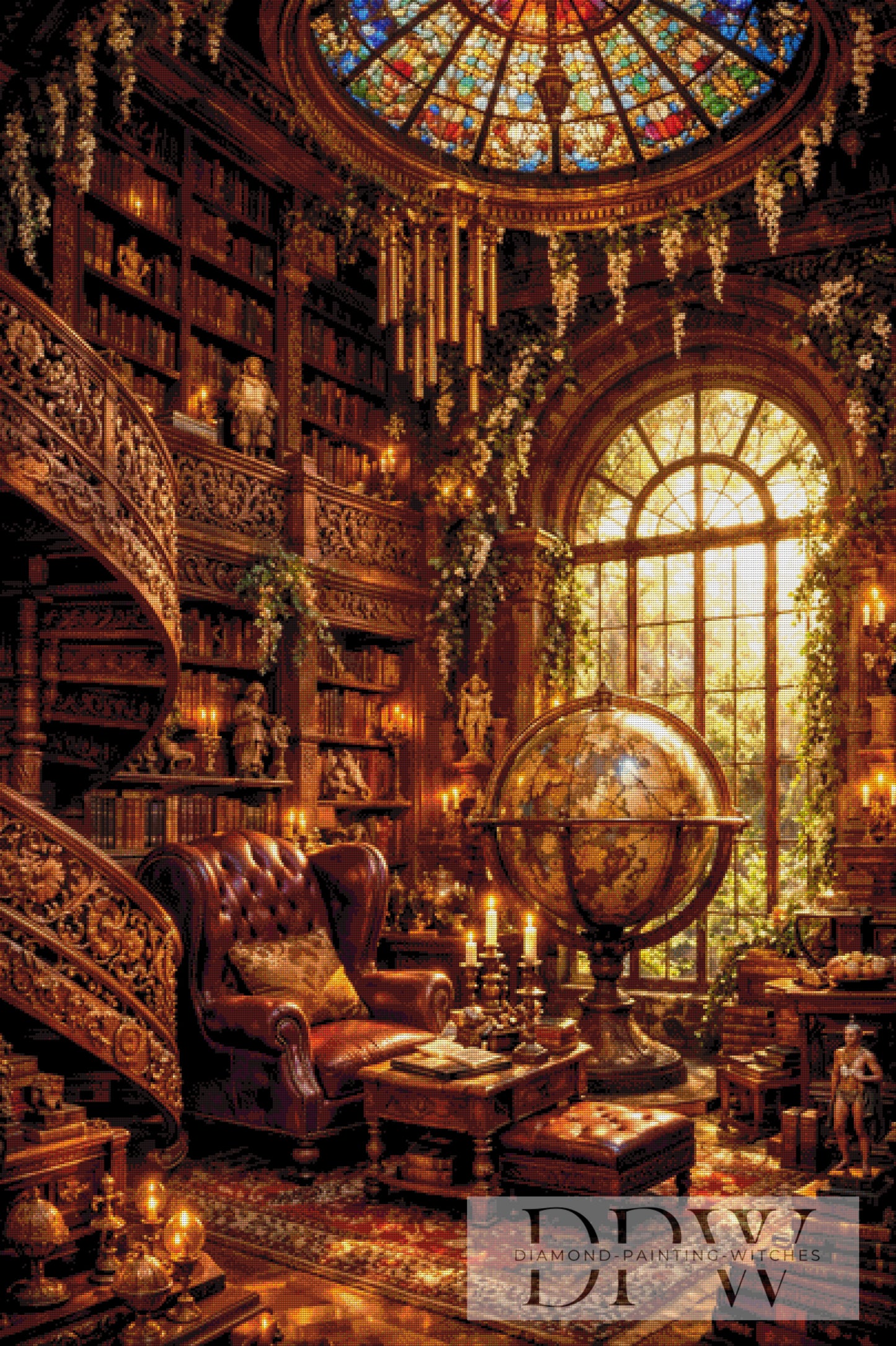 Golden Library by Pixxel Pics 100x150cm mit 270 Farben DPW-6098