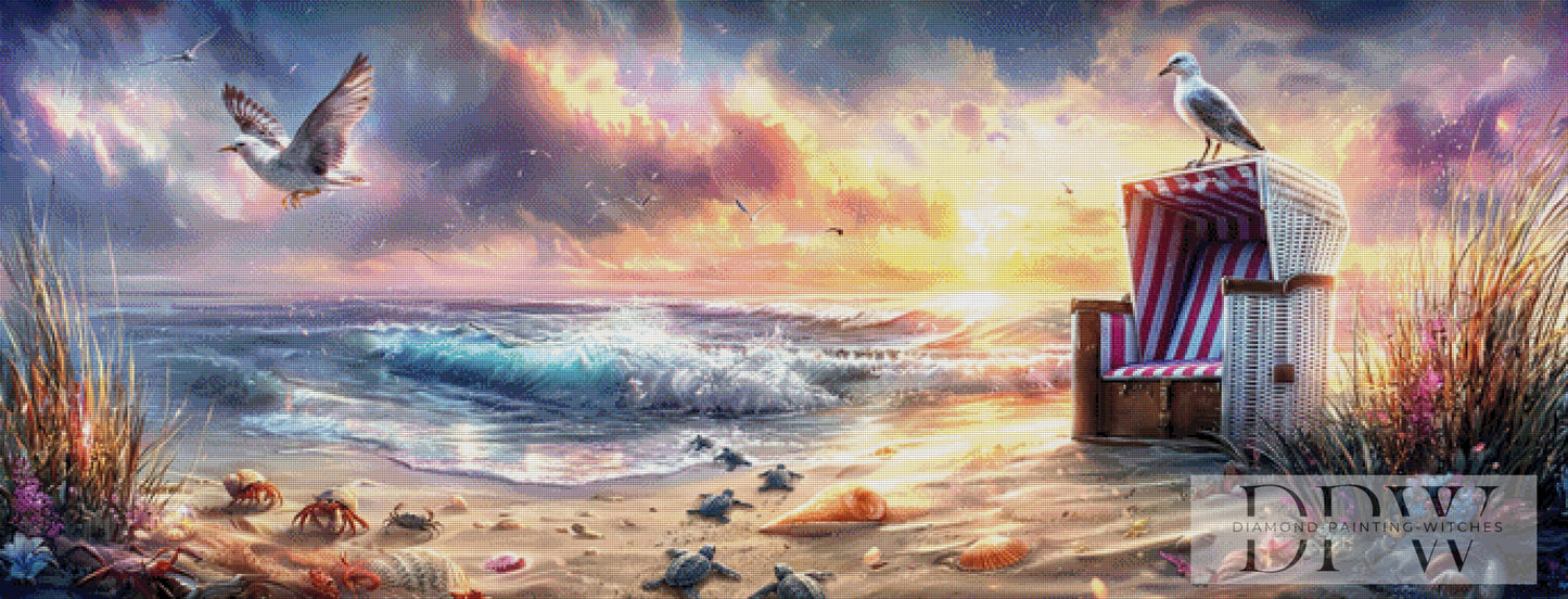 Muddis Strandbild by ellufija 170x65cm mit 300 Farben DPW-6107