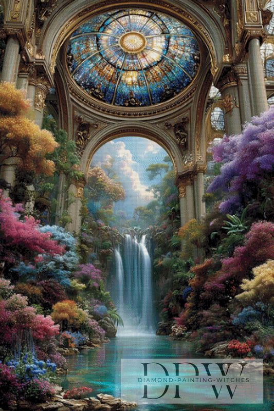 Im Tempel des ewigen Wassers by QN 80x120cm mit 260 Farben DPW-6139
