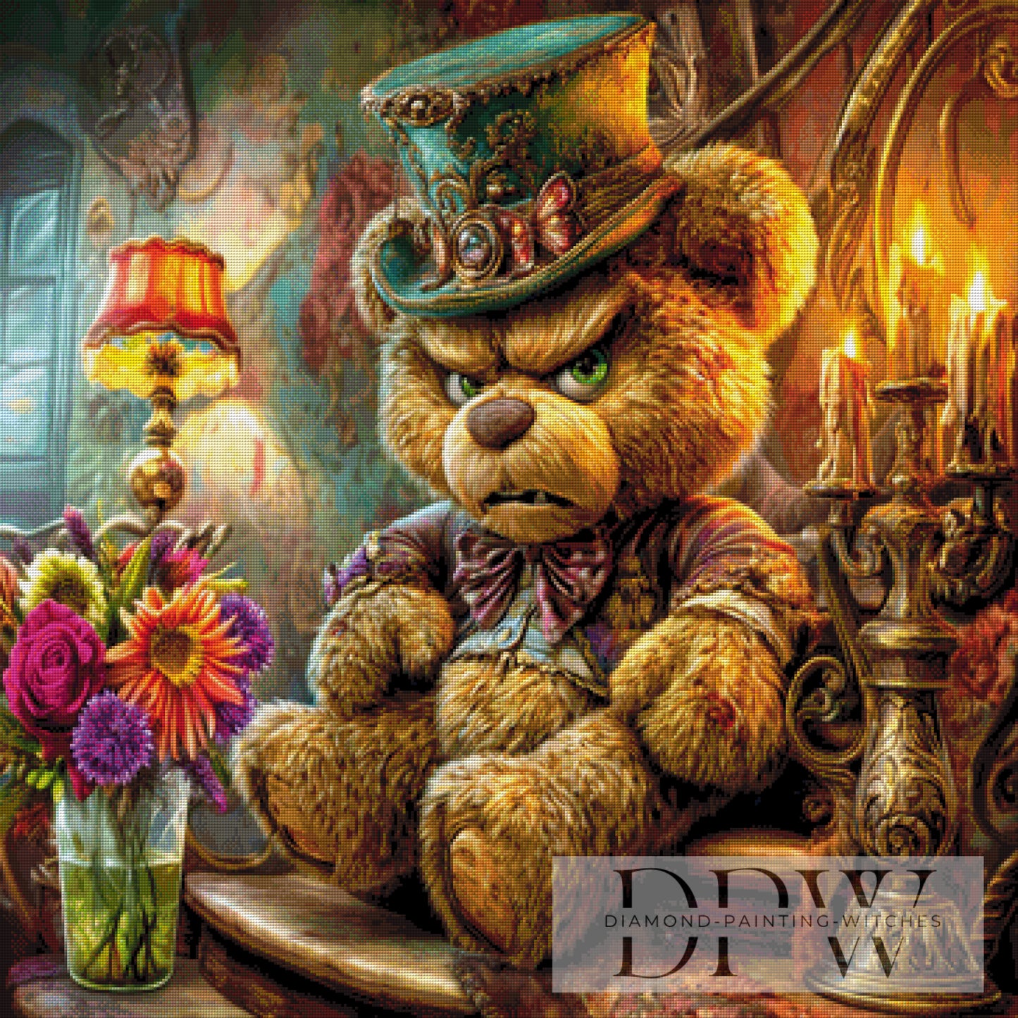 Mad Bear by CreatiVart 90x90cm mit 320 Farben DPW-6158