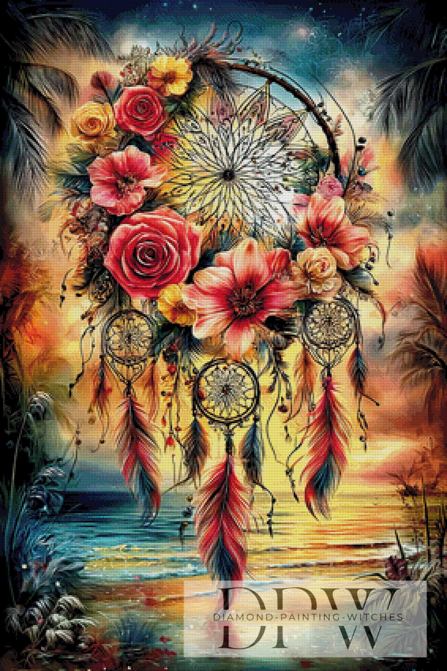 Blütenwind Traumfänger I by theA.art 70x105cm mit 310 Farben DPW-6188