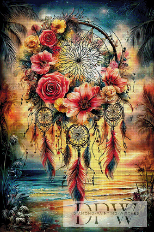 Blütenwind Traumfänger I by theA.art 70x105cm mit 310 Farben DPW-6188