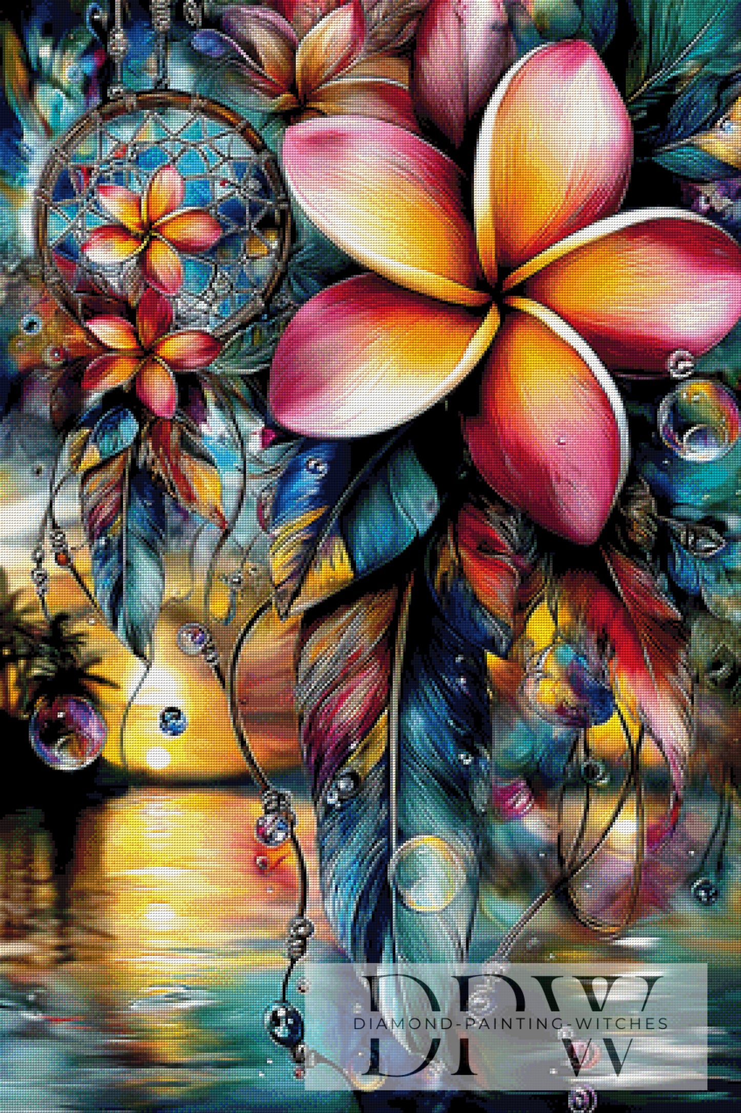 Blütenwind Traumfänger II by theA.art 70x105cm mit 400 Farben DPW-6189