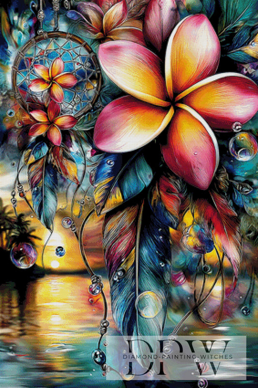 Blütenwind Traumfänger II by theA.art 70x105cm mit 400 Farben DPW-6189