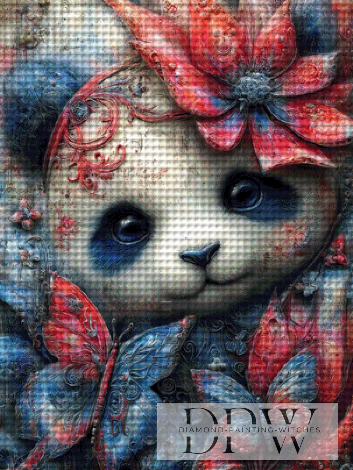 Blütenpanda by Elly_A.I. 75x100cm mit 240 Farben DPW-6195