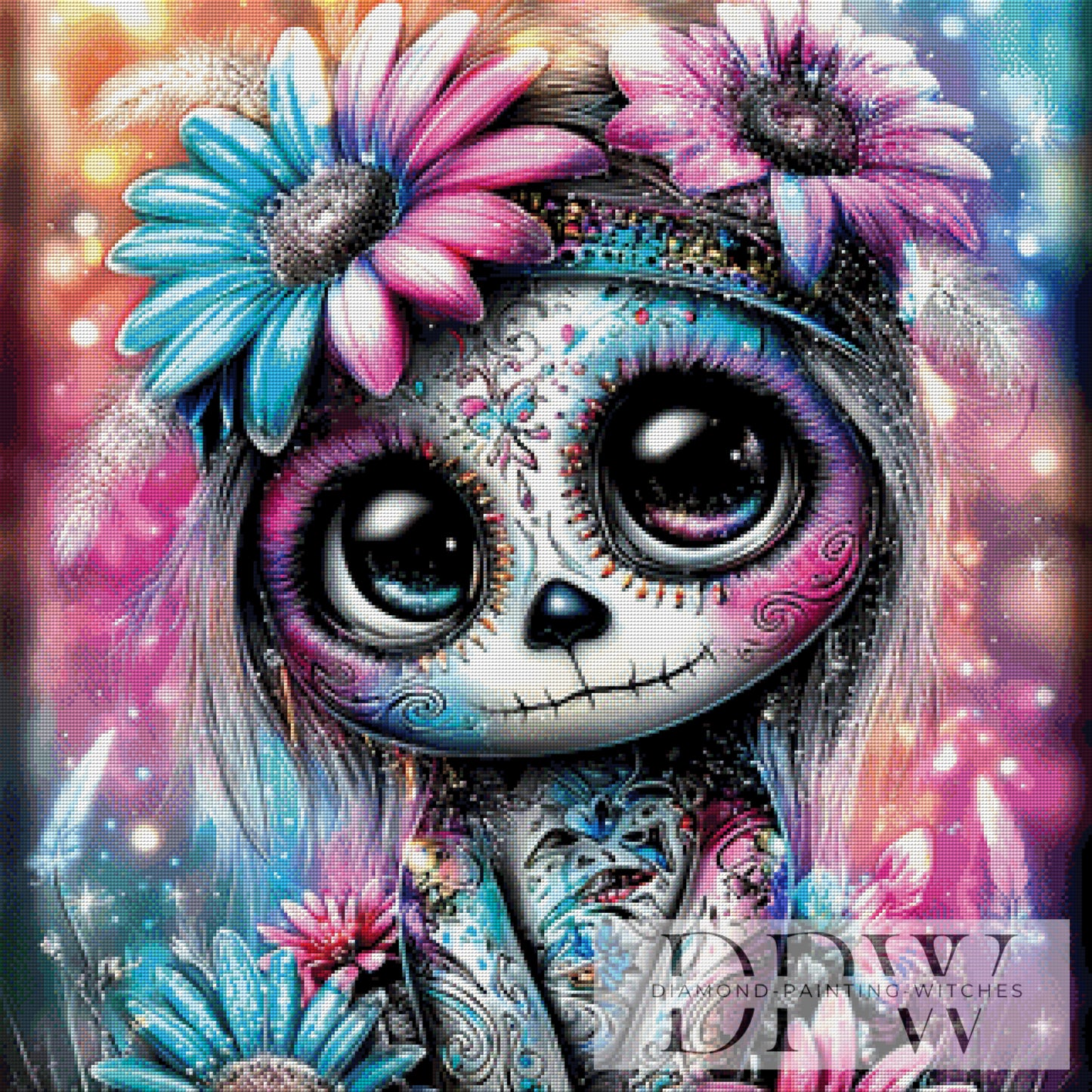 Rainbow Muerta by theA.art 80x80cm mit 300 Farben DPW-6223