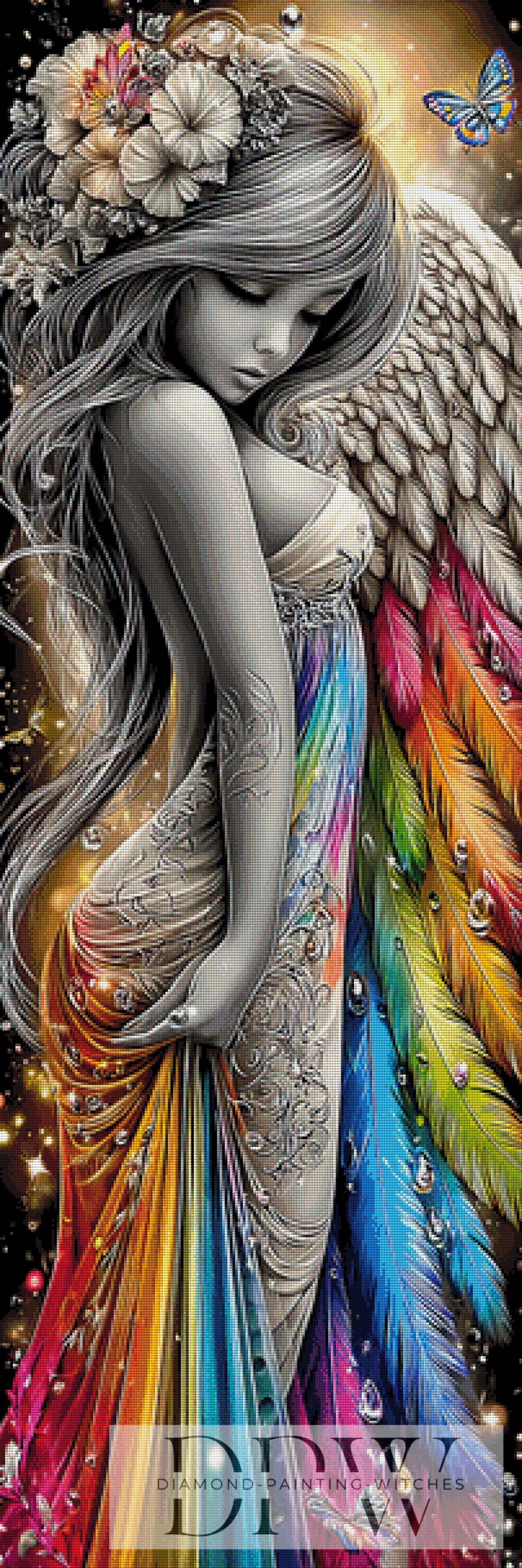 Grey Rainbow Angel by theA.art 50x150cm mit 447 Farben DPW-6225