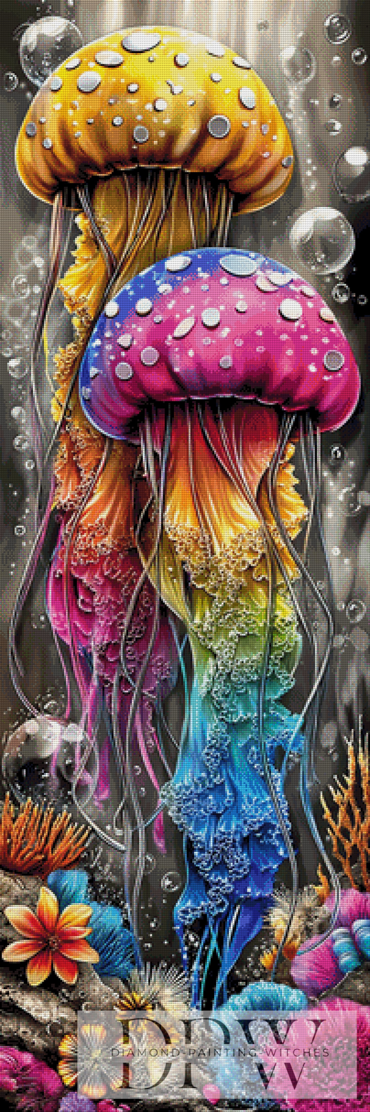 Regenbogen Quallen by theA.art 50x150cm mit 390 Farben DPW-6226