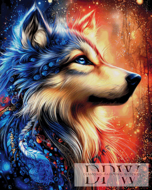 Blue Wolf by theA.art 80x100cm mit 270 Farben DPW-6231