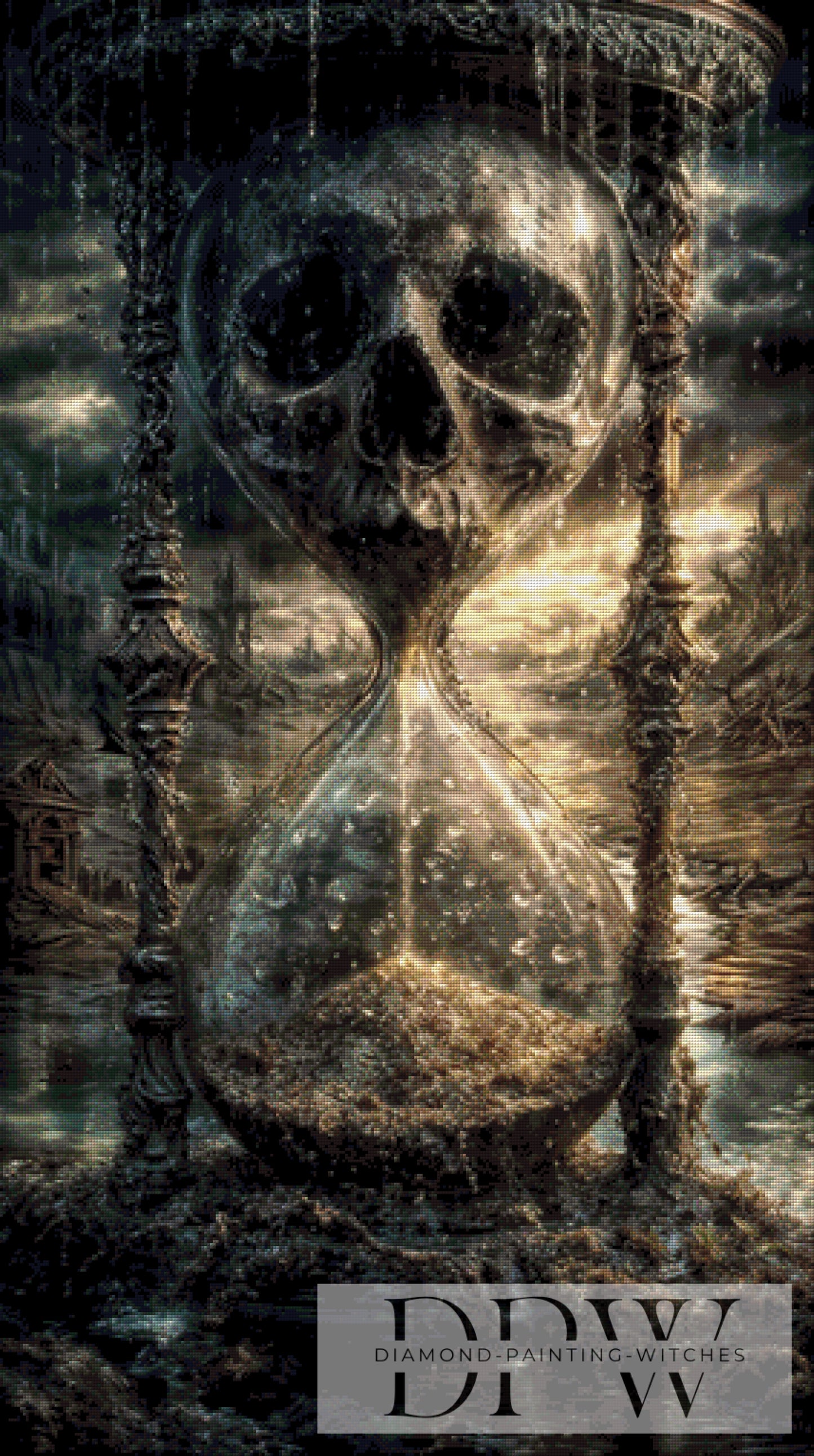 Skullsanduhr by ellufija 70x125cm mit 110 Farben DPW-6270