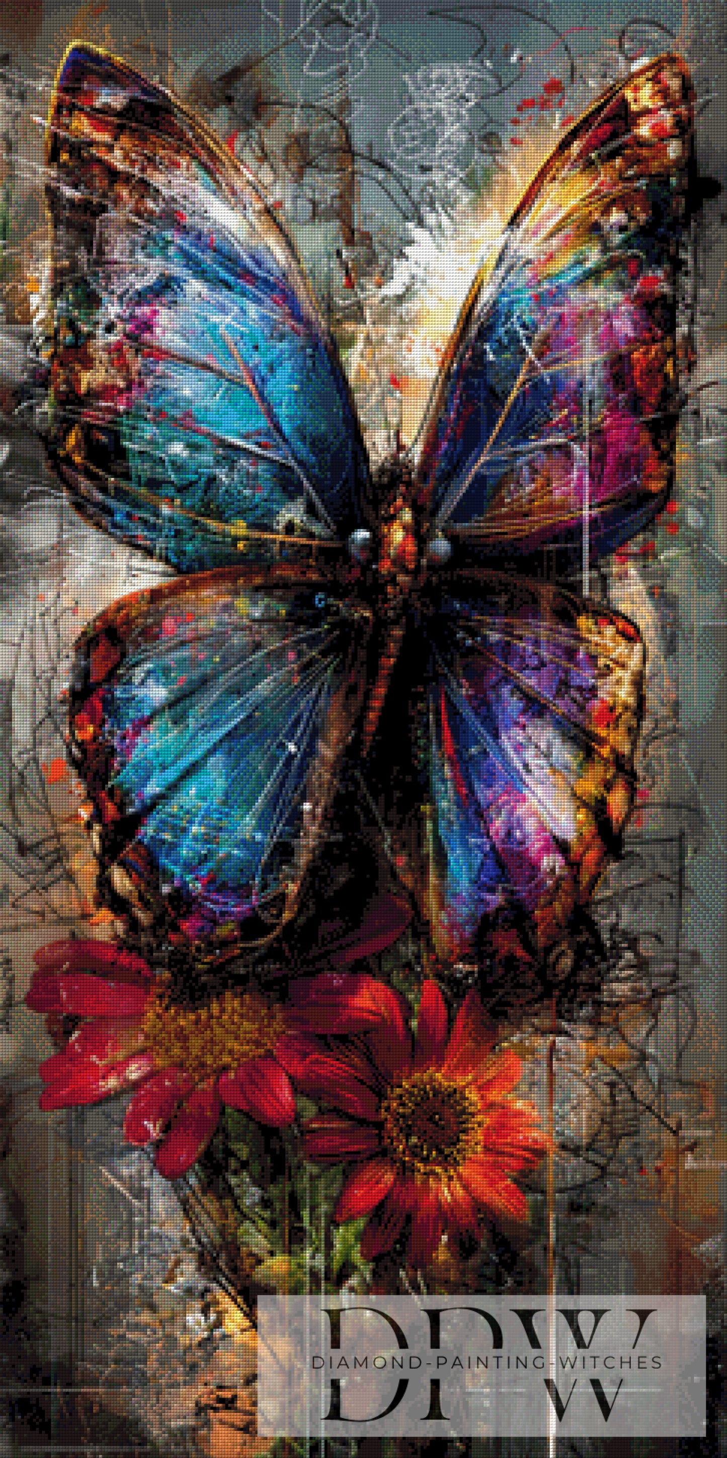 Splash Butterfly by ellufija 60x120cm mit 340 Farben DPW-6281