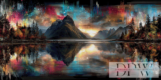 Flüstern des Bergsees by ellufija 140x70cm mit 340 Farben DPW-6283