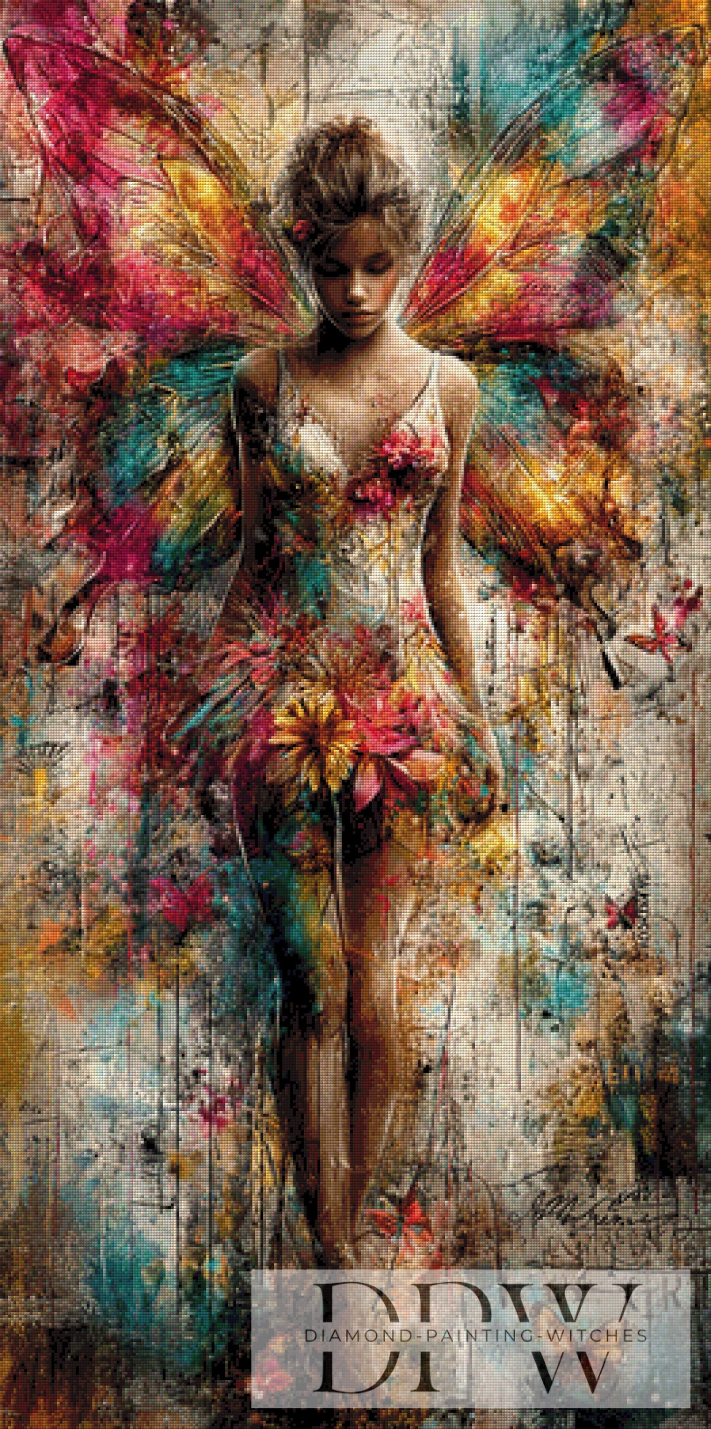 Wings of Bloom by ellufija 65x130cm mit 300 Farben DPW-6284