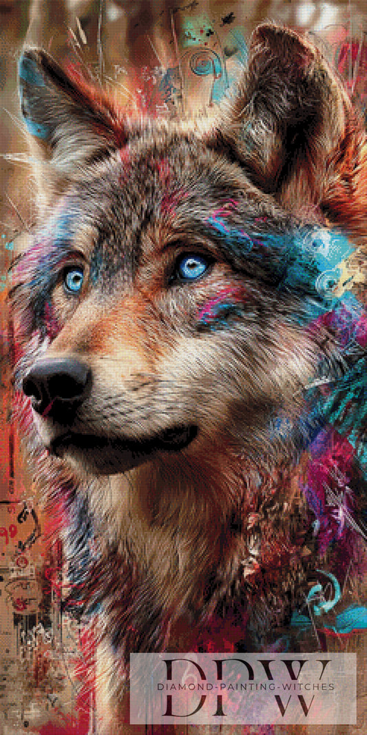 Wolf im Farbenrausch by ellufija mit 300 Farben